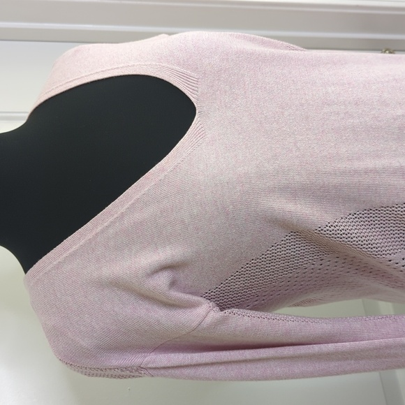 Lululemon Still Movement V-Neck Hi-Low Hem Sweater Heathered Petal Pink 4 - Picture 6 of 15